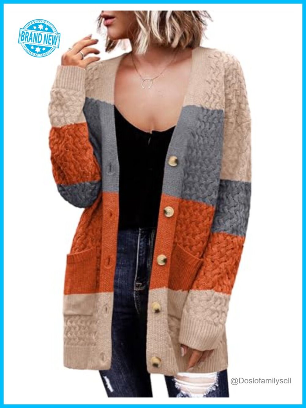 Zeagoo Women's Button Down Cardigan Sweater Long Sleeve Loose Fit Knit Top